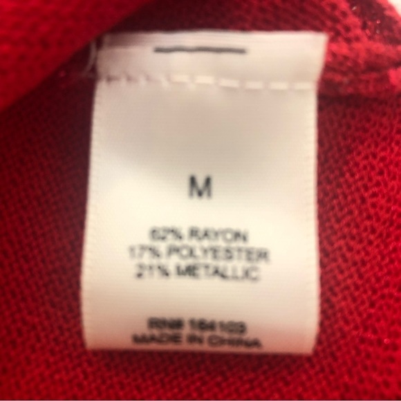 Questions / NWT/ Women's /Metallic Red Sweater/ Gold Studs(Neck/Sleeves) M - Picture 6 of 9